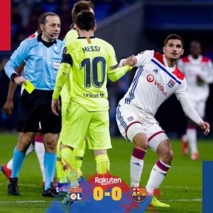 ​欧冠：苏亚雷斯中框失良机，巴萨0-0客平里昂