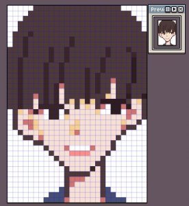 ​a5手绘像素画课堂第19课：王俊凯Q版步骤图