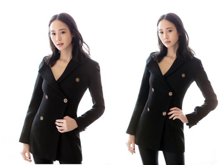 张钧甯穿深V西装搭紧身皮裤,真是帅气又性感